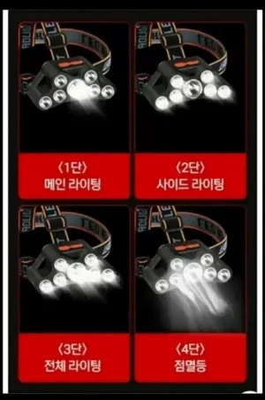 새제품 헤드랜턴3개(무료배송)충전식 낚시 해루질 캠핑